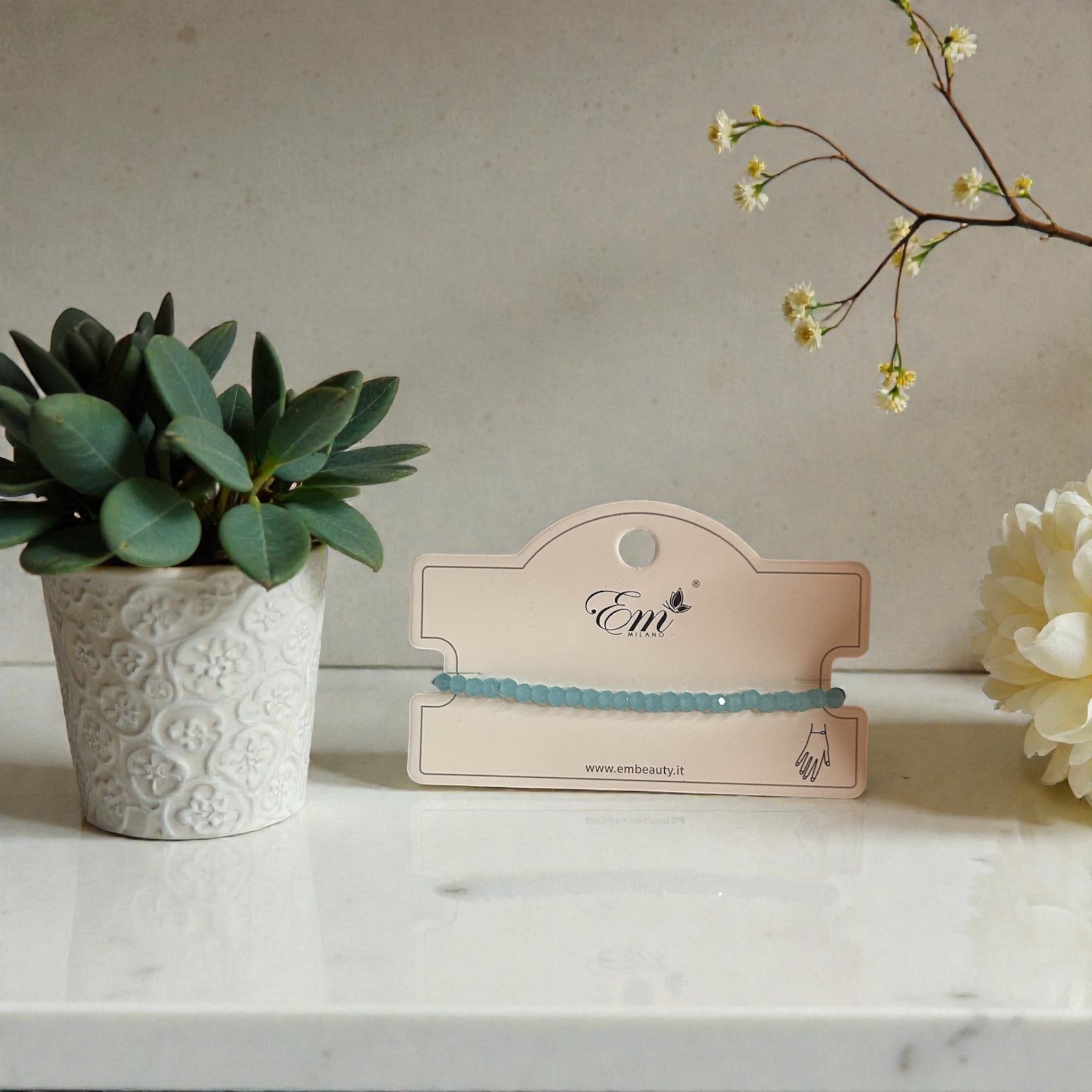 Bracelet perles bleues