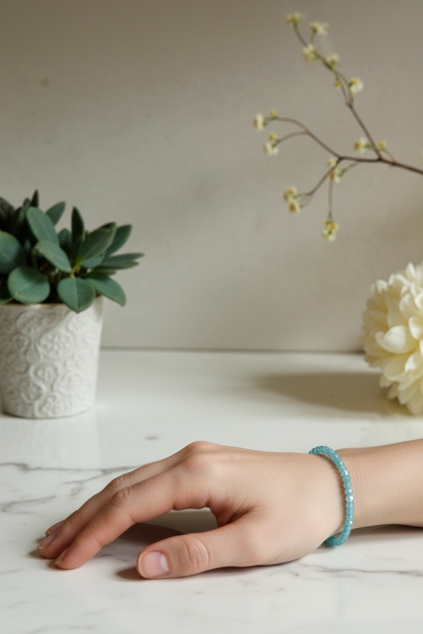 Bracelet perles bleues